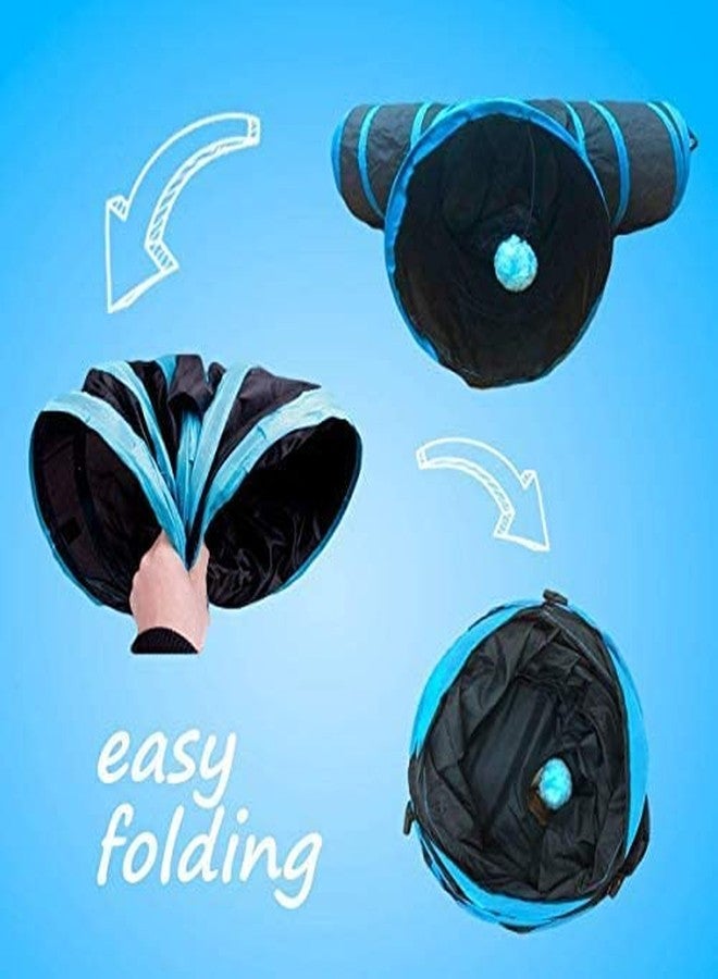 KittuPet 3 Way Metal Cat Tunnel, Collapsible Pet Toy with Ball for Puppy, Kitty, Kitten, Rabbit - Image 4